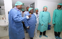 President Akufo-Addo inspecting the facility