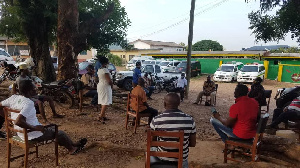 Personnel from the Volta Regional Environmental Health Department speaking to the Association