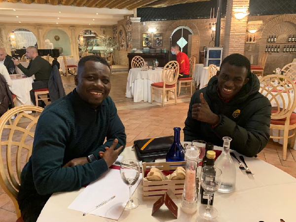 Felix Afena-Gyan (right) with this agent Oliver Arthur