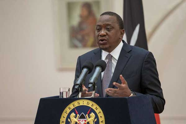 Kenya's President Uhuru Kenyatta has cancelled two high-profile diplomatic events, (PSCU)