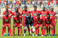 Kotoko players line up before a fixture