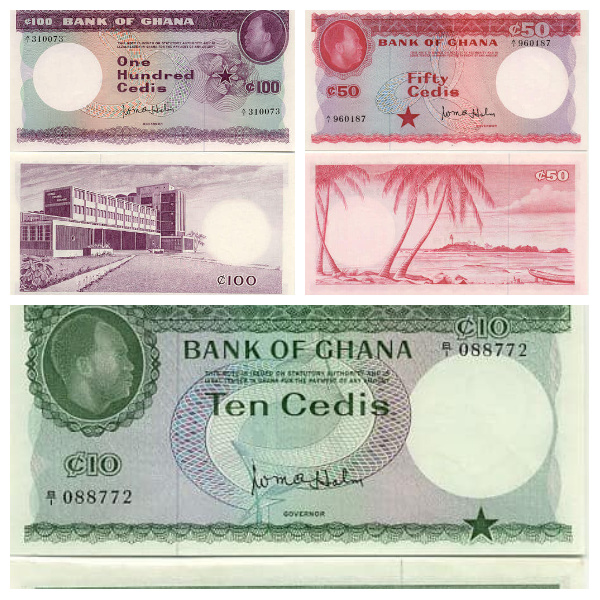 A file photo of some old cedi currencies