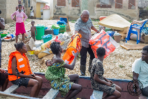 Samuel Okudzeto Ablakwa visiting some of the affected persons