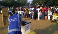 File photo: Electorates queuing to cast their vote