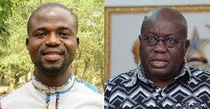 Manasseh Azure Awuni (L) and Nana Addo Dankwa Akufo-Addo