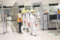 Officials disinfect Kotoka International Airport