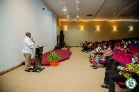 Richard Kwame Oduro addressing the meeting in Accra