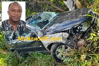 John Kofi Donyina escaped death after he was involved in a car accident