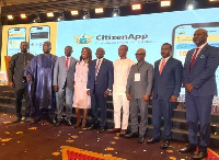 Vice President Dr. Mahamudu Bawumia and some officials at the CitizenApp launch