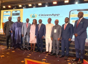 Vice President Dr. Mahamudu Bawumia and some officials at the CitizenApp launch