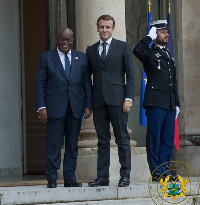 President Akufo-Addo of Ghana and his counterpart, President Macron of France