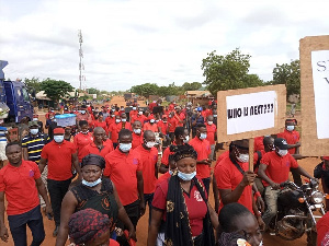 The workers staged a demonstration on Thursday, July 8