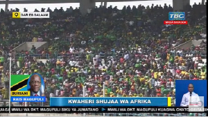 People packed the Uhuru Stadium in Dar es Salaam for the event