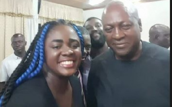 Former President John Mahama and Tracey Boakye