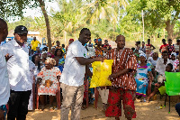 Joberg Foundation donated toiletries, groceries and GHC8,000 to the people of Ametafor and Saihe