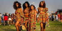 A photo of female diasporans in Ghana during 2019 Afrochella