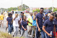 Some participants captured during the health walk