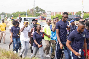 Some participants captured during the health walk