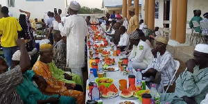 A group of Muslims having a feast