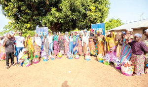 The donation included rice, cooking oil, and canned tomatoes