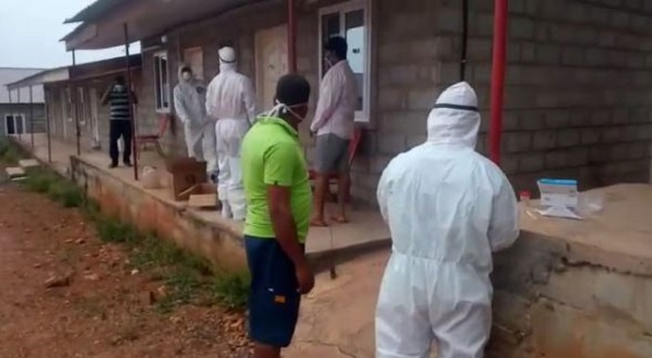 The health team visited an apartment housing the construction workers