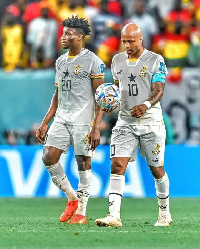 Mohammed Kudus and Andre Ayew