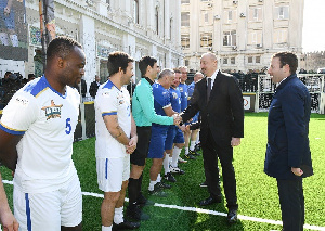 Michael Essien was joined by ex-players Jerzy Dudek and Deco in the exhibition game