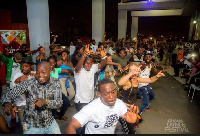 A 'line dance' performance at the Ghana Dance Festival