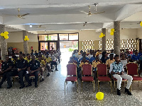 A cross section of teachers and  students from the Ghana Education Service Directorate