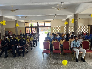 A cross section of teachers and  students from the Ghana Education Service Directorate