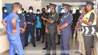 The IGP and some of his top executives at the Tamale Teaching Hospital