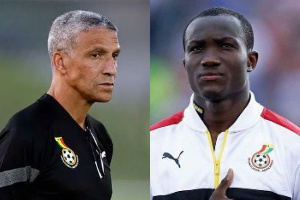 Chris Hughton and Raphael Dwamena