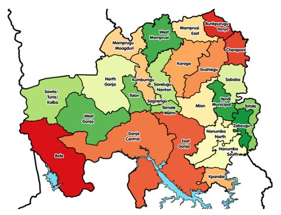 File photo: Map of the Northern part of Ghana