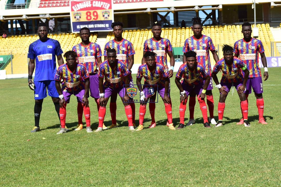 Accra Hearts of Oak team line up before a game | File photo