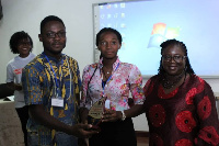 The winners and Prof. Audrey Gadzekpo