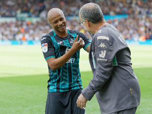 Black Stars Captain, Andre Dede Ayew and Leeds United manager, Marcelo Bielsa