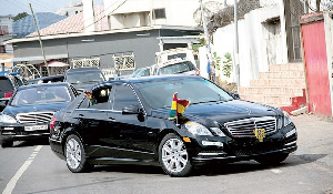 President Akufo-Addo arriving at the NPP head office at Asylum Down