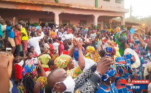 The Minister, Barbara Oteng-Gyasi was welcomed by the crowd