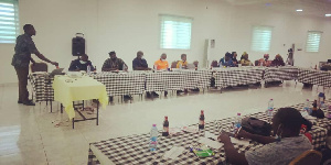 Mohammed Amidu Alhassan making a presentation at the meeting in Tamale