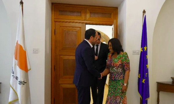 Nikos Christodoulides and Shirley Ayorkor Botchwey