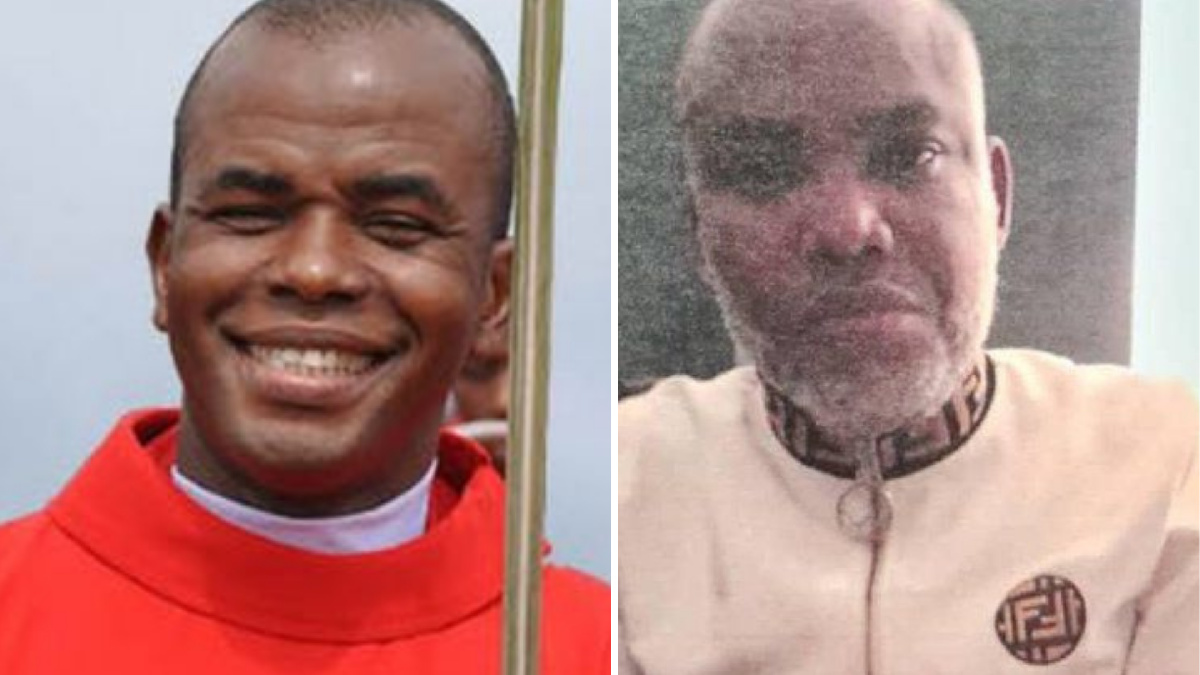 Combination foto (L-R) Father Mbaka and Nnnamdi Kanu