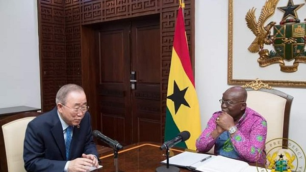 Former UN General Secretary Ban Ki Moon paid a courtesy call on President Akufo-Addo