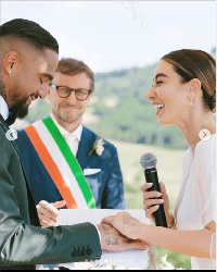 Kevin-Prince Boateng and his new wife, Valentina Fradegrada