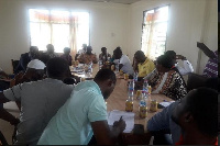 Members of PIAC before inspecting the deteriorating Nkoranza Anglican Primary School