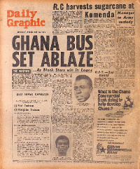 Daily Graphic report on Black Stars bus been burnt in 1973