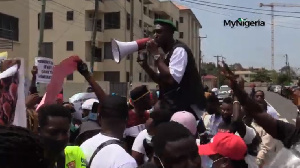 Singer and songwriter, Zlatan Ibile led a peaceful protest in Ghana's capital, Accra