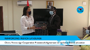 Ann Sophie Ave, Ambassador of France to Ghana & Benjamin Gyasi, Chief Director of the Edu. Ministry