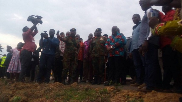 President Akufo-Addo at the scene of the crime at Denkyira-Boasi