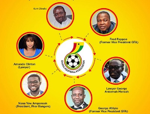 The six presidential aspirants for the 2019 GFA elections