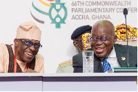 Speaker Alban Bagbin and president Nana Addo Dankwa Akufo-Addo